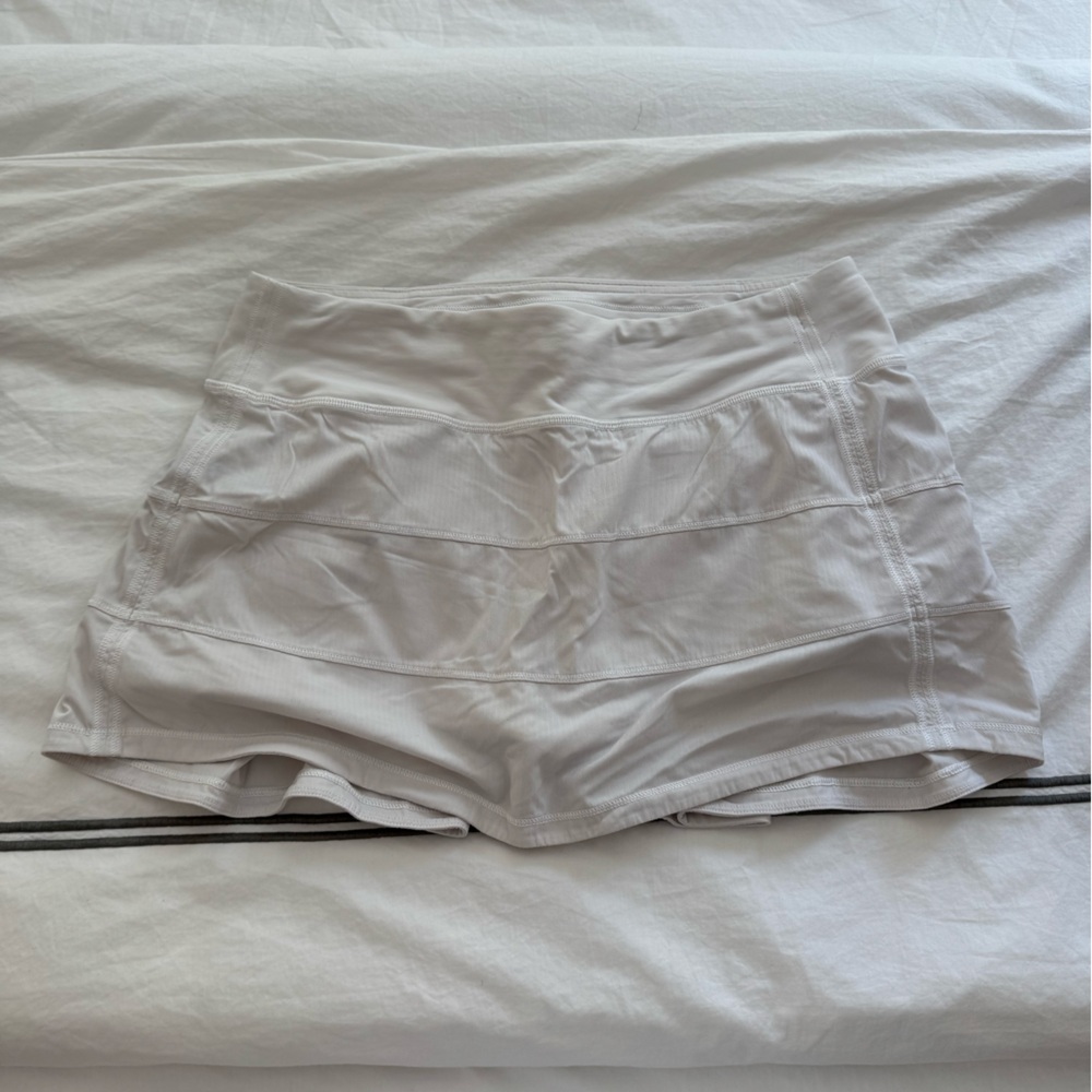 White Lululemon Pace Rival Tennis Skirt